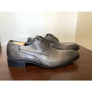 Carlo Vento Mens Oxford Dress Shoes Gray Leather Split Toe Lace Up 12.5 EUR 45
